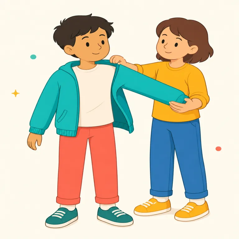 clothe（～に服を着せる、～を覆う・動詞）の覚え方イラスト — cloth, clothes, clothing を知っていれば、clothe はその動詞版と考えると覚えやすいです