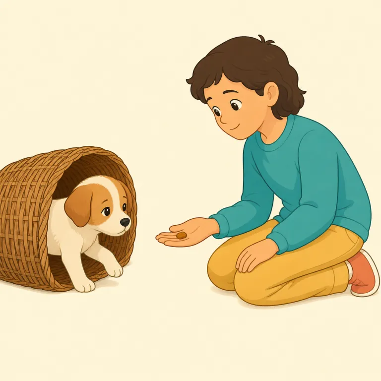 coax（なだめて促す・名詞）の覚え方イラスト — coax は、命令や強制ではなく、優しい言葉や辛抱強い働きかけで相手を動かす語