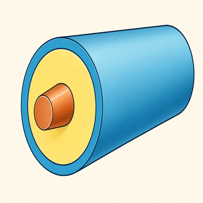 coaxial（同軸・形容詞）の覚え方イラスト — まず coaxial cable でまとめて覚えると定着しやすい語です