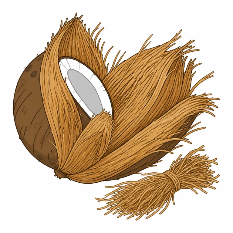 coir（ヤシ繊維・noun）の覚え方イラスト