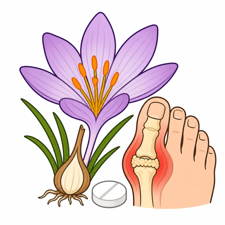 colchicine（コルヒチン・noun）の覚え方イラスト