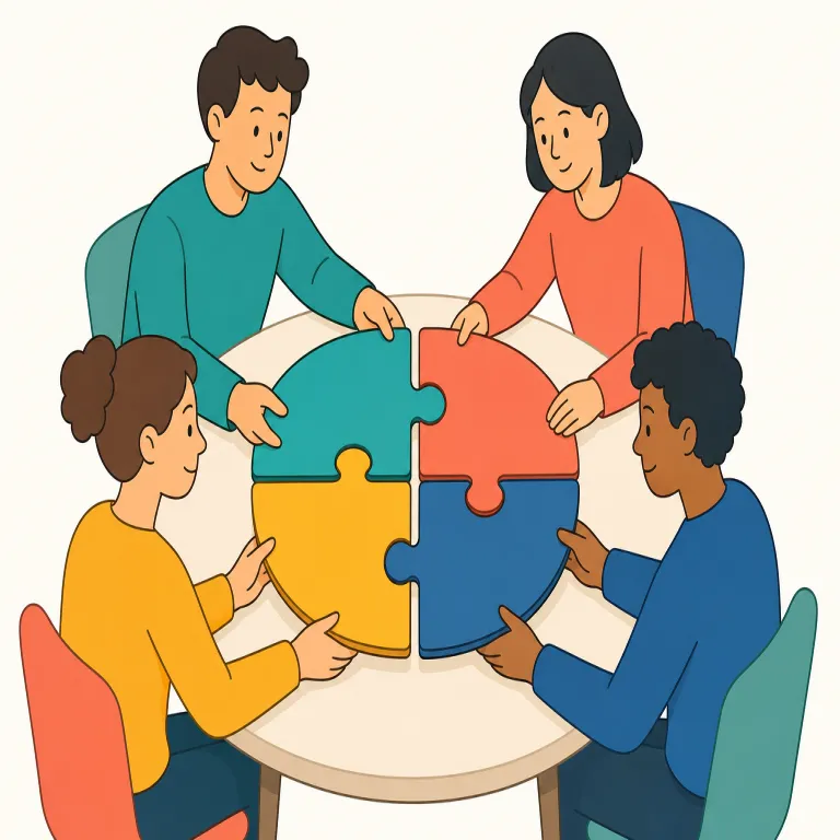 collegiality（同僚間の協調性・名詞）の覚え方イラスト — colleague（同僚）が分かれば核はつかみやすい語です