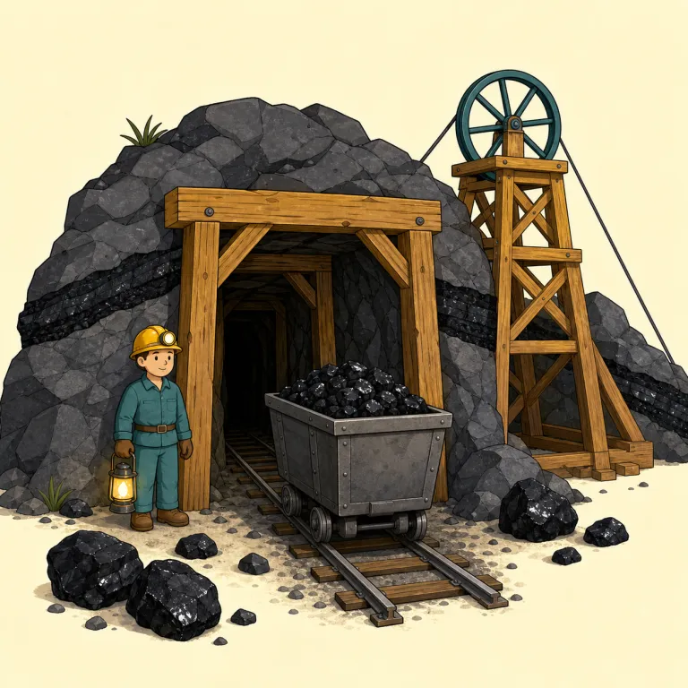 colliery（炭鉱・名詞）の覚え方イラスト — coal を知っていれば入口を作れます