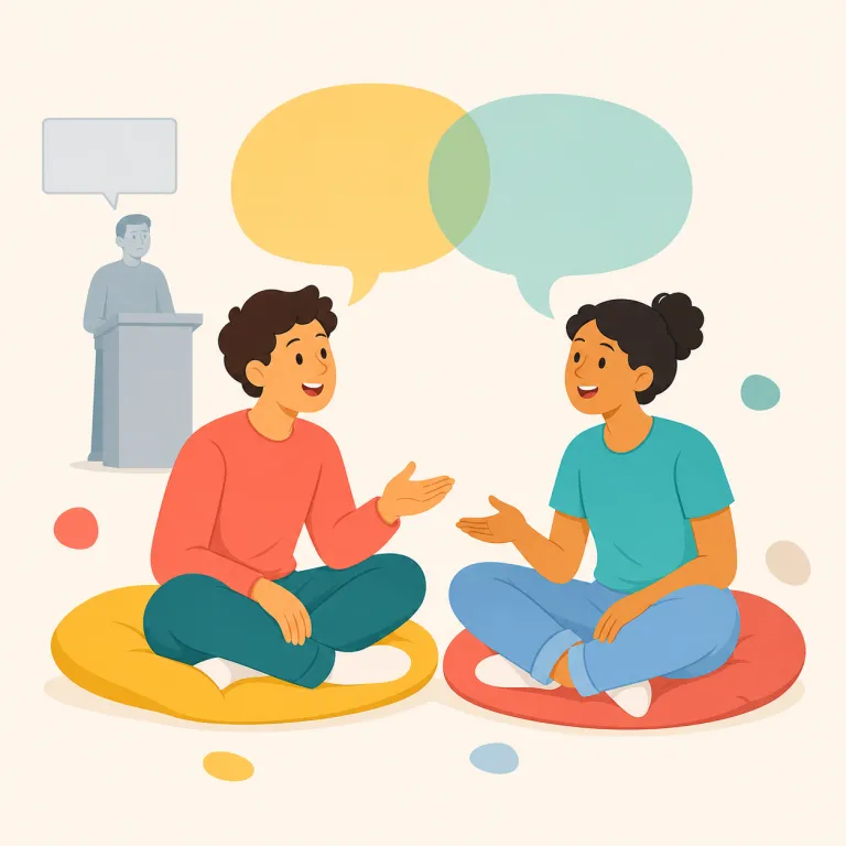 colloquially（口語的に・副詞）の覚え方イラスト — まず形で覚えると残りやすいです