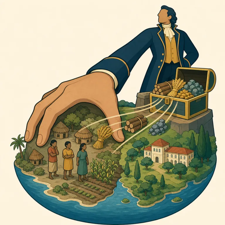 colonialism（植民地主義・名詞）の覚え方イラスト — colony（植民地）と colonial（植民地の）が分かれば、そこに -ism が付いて「植民地支配という主義・体制」とまとまる