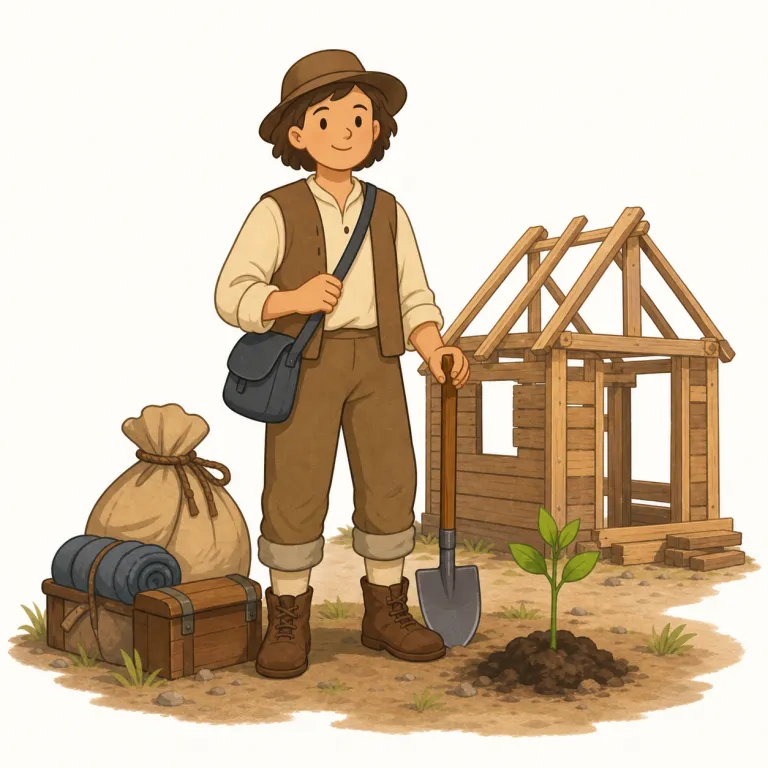 colonist（入植者・名詞）の覚え方イラスト — colony（植民地・入植地）が見えれば、まず「その土地にまとまって住む集団」を思い浮かべる