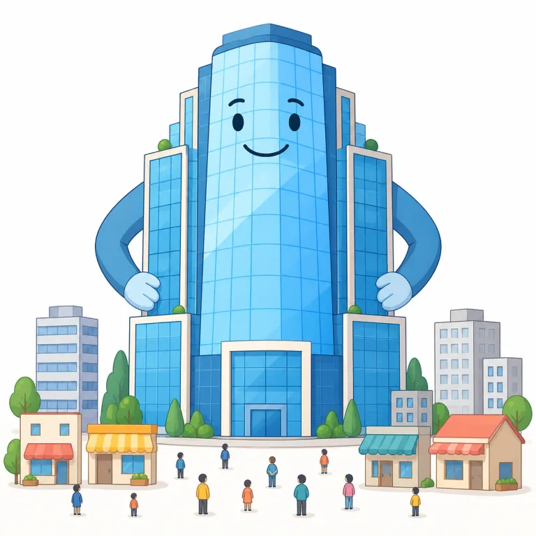 colossus（巨大企業・noun）の覚え方イラスト