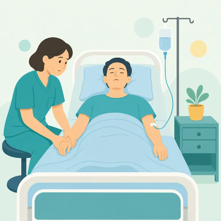 coma（昏睡状態・名詞）の覚え方イラスト — coma は医学的な「昏睡状態」で、単なる sleep（睡眠）や短時間の faint（失神）より深刻