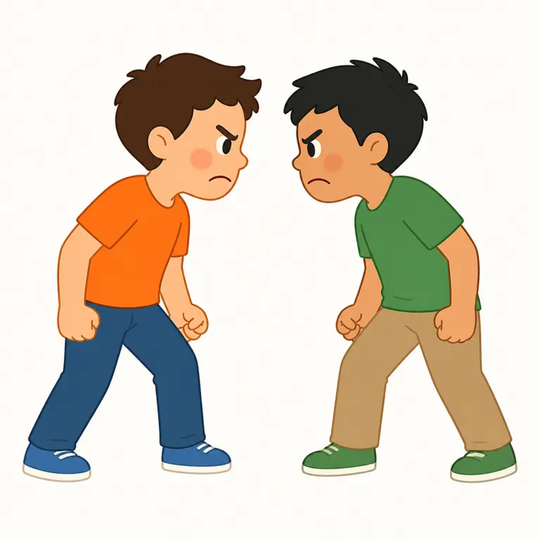 combative（好戦的な・形容詞）の覚え方イラスト — combat を知っていればかなり覚えやすい語