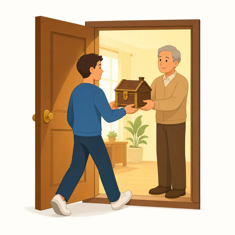 come into（〜に入る、相続する・句動詞）の覚え方イラスト — come＋into をまず「中に入ってくる」で固定すると覚えやすいです