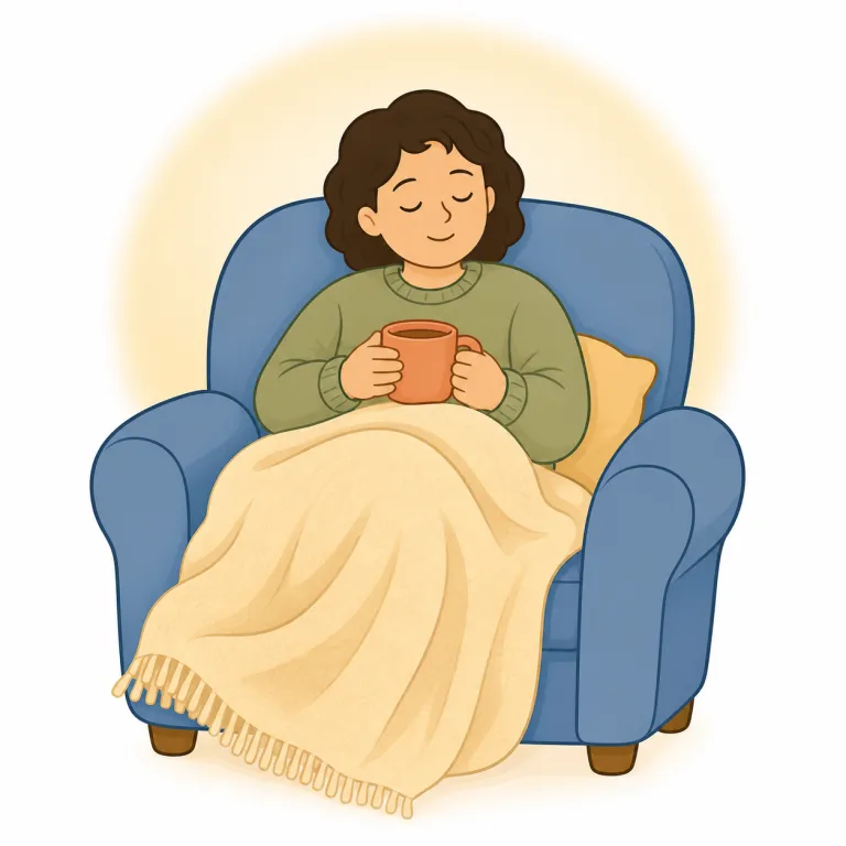 comfort（快適さ・名詞）の覚え方イラスト — comfort は「不快感が少なく、落ち着いていられる状態」と押さえると自然です