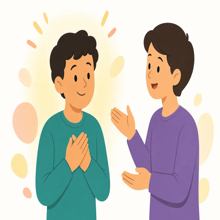 commend（褒める・動詞）の覚え方イラスト — commend は「公式に褒めて認める」動きとして覚えると、この語らしさが残ります