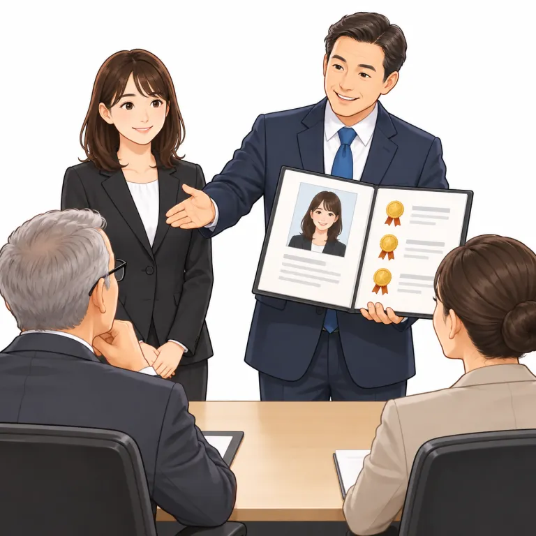 commendation（推薦・noun）の覚え方イラスト
