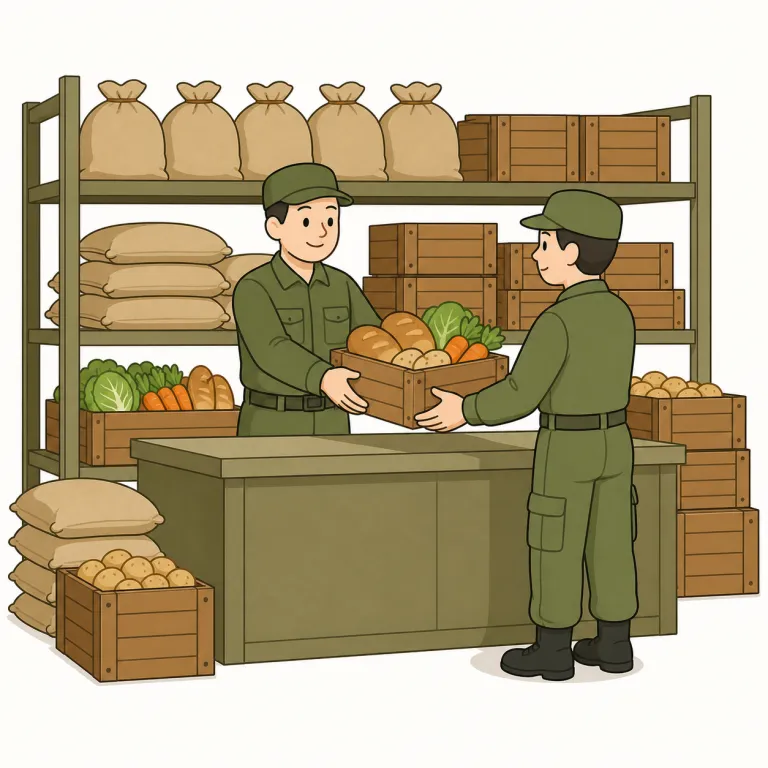 commissariat（兵站部・糧食部・noun）の覚え方イラスト