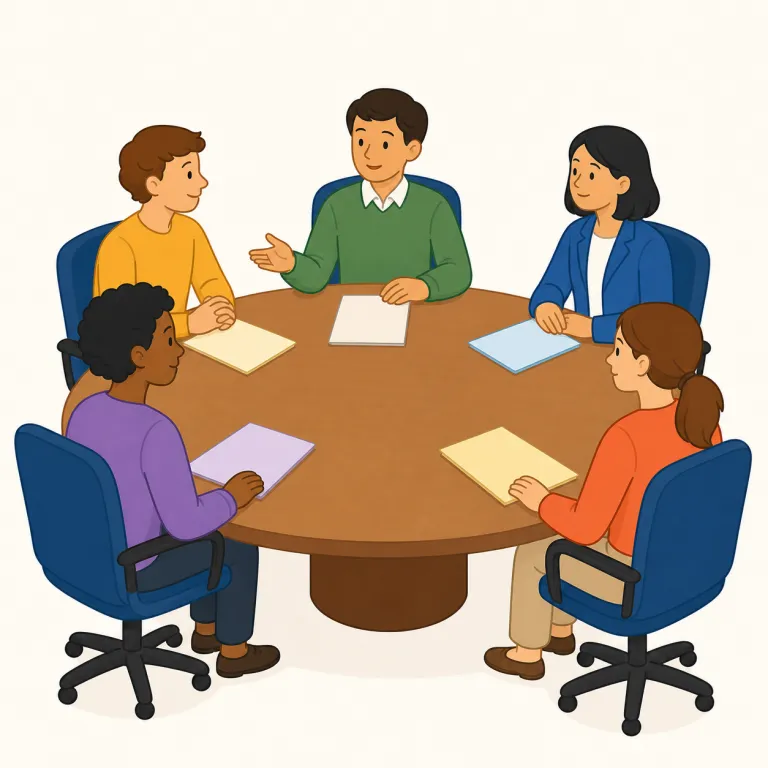 committee（委員会・名詞）の覚え方イラスト — committee はまず身近な commit を足場にすると覚えやすいです