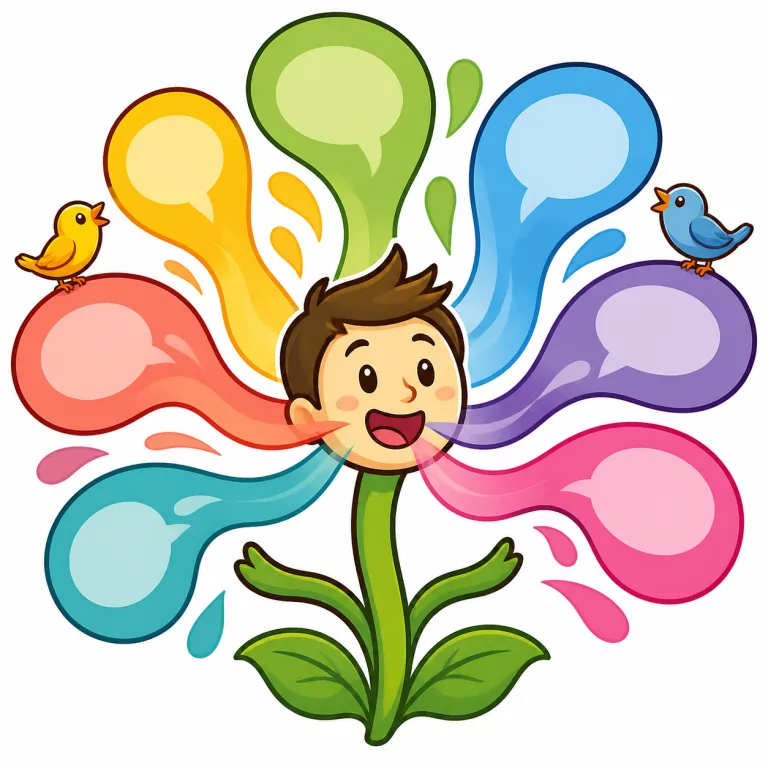 communicative（伝達的な、話好きな・adjective）の覚え方イラスト