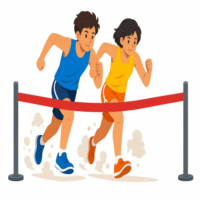 compete with（競争する・句動詞）の覚え方イラスト — competition を知っていれば compete はその動詞版と捉えると覚えやすい