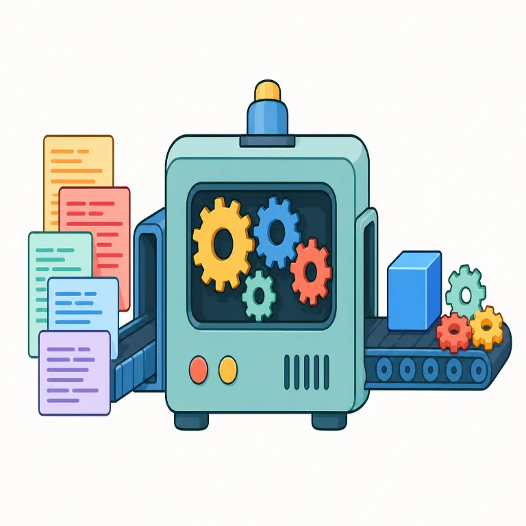 compiler（コンパイラ・noun）の覚え方イラスト