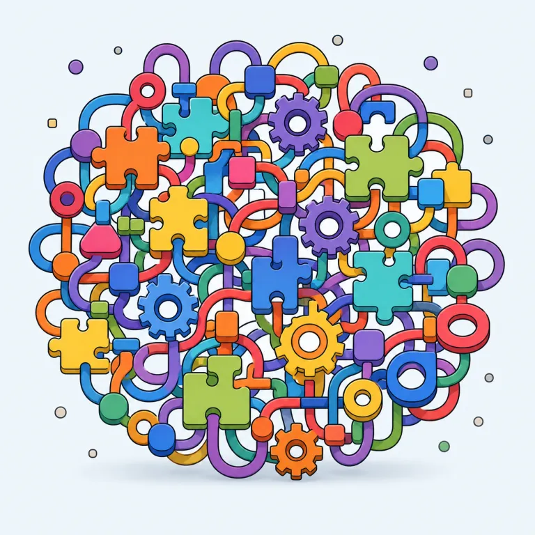 complexity（複雑さ・名詞）の覚え方イラスト — complexity は complex「複雑な」に -ity が付いて、「複雑である状態・度合い」を表す名詞です