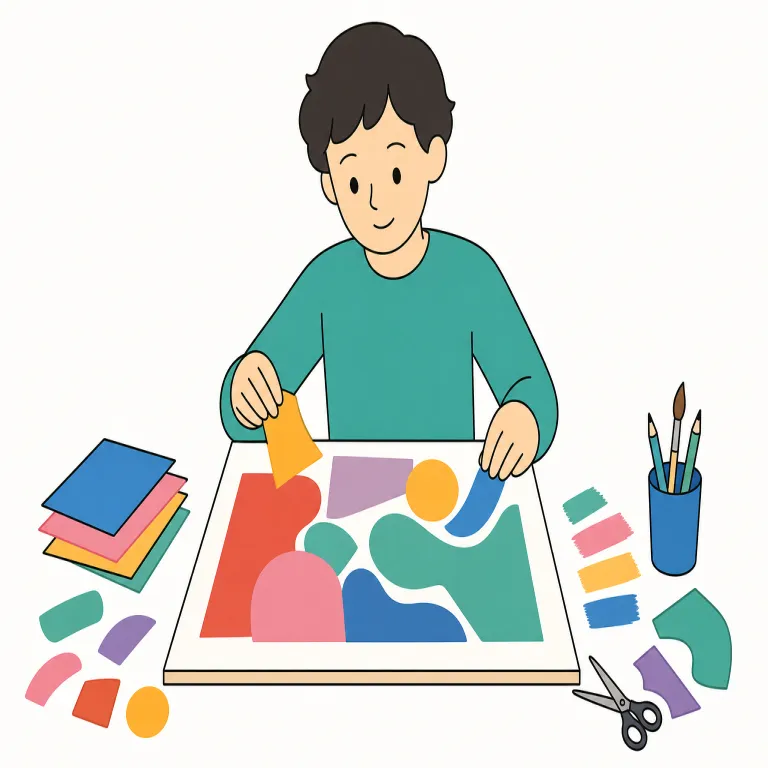 compose（構成する、創作する、作曲する・動詞）の覚え方イラスト — compose は「バラバラの要素をまとめて1つの形にする」と捉えると覚えやすい