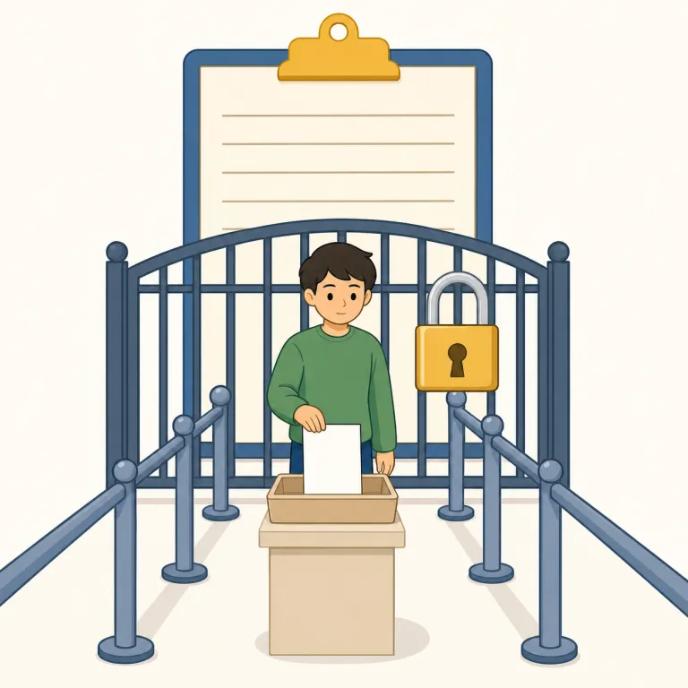 compulsorily（強制的に・副詞）の覚え方イラスト — このエントリの compulsorily は、基本義の「義務的に」とは別に、外からの圧力で選択の余地なく行わせる「強制的に」という面を覚えるためのものです