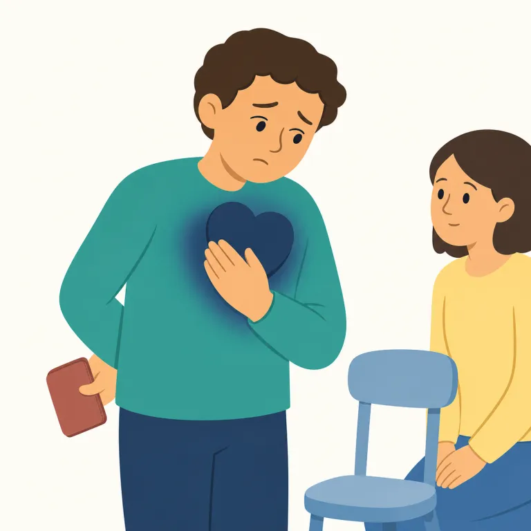 compunction（良心の呵責・名詞）の覚え方イラスト — まず形と定型句で覚えると残りやすい語です