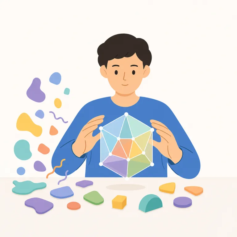 conceptualizing（概念化する・動詞）の覚え方イラスト — まず concept「概念」を核に置く