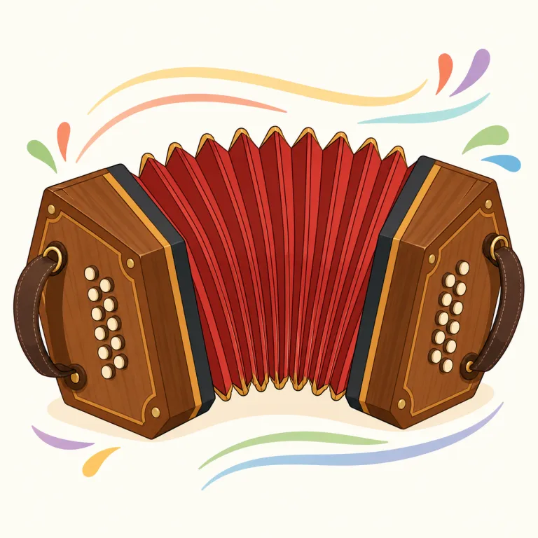 concertina（コンサーティーナ・名詞）の覚え方イラスト — concertina は、主に「コンサーティーナ」という小型の蛇腹楽器を指します