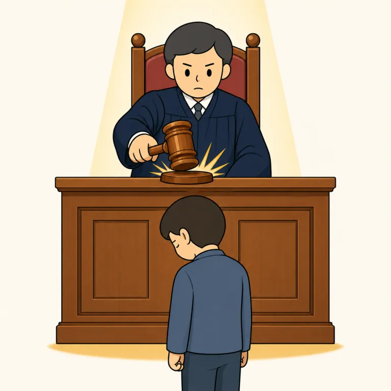 condemnation（有罪宣告、断罪・noun）の覚え方イラスト