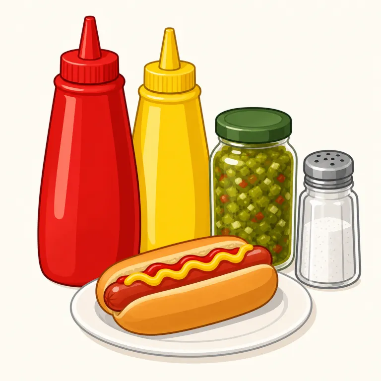 condiment（調味料・名詞）の覚え方イラスト — condiment は「料理に味や風味を足すもの」をまとめて指す分類語として覚えます