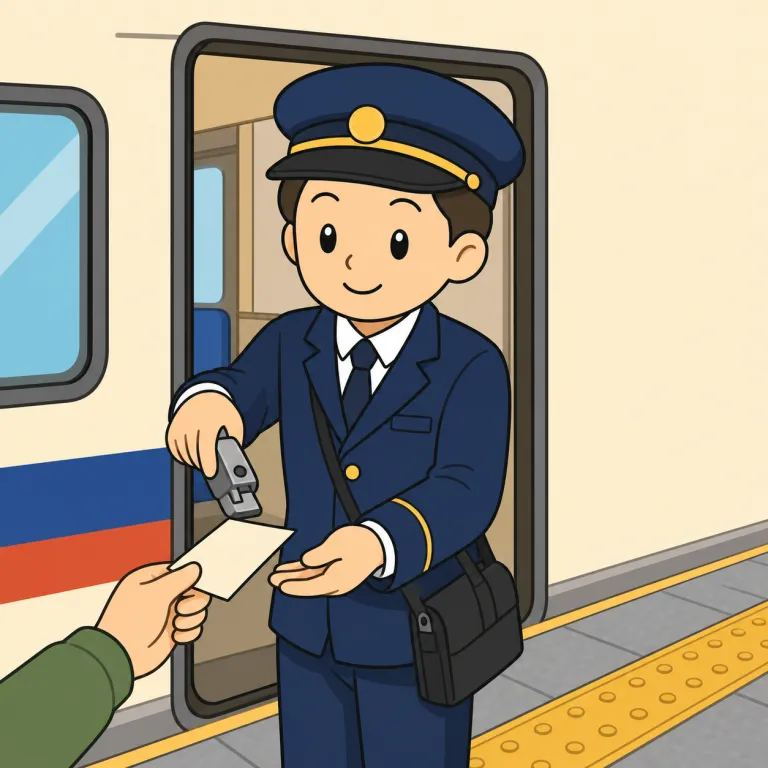 conductor（車掌・noun）の覚え方イラスト