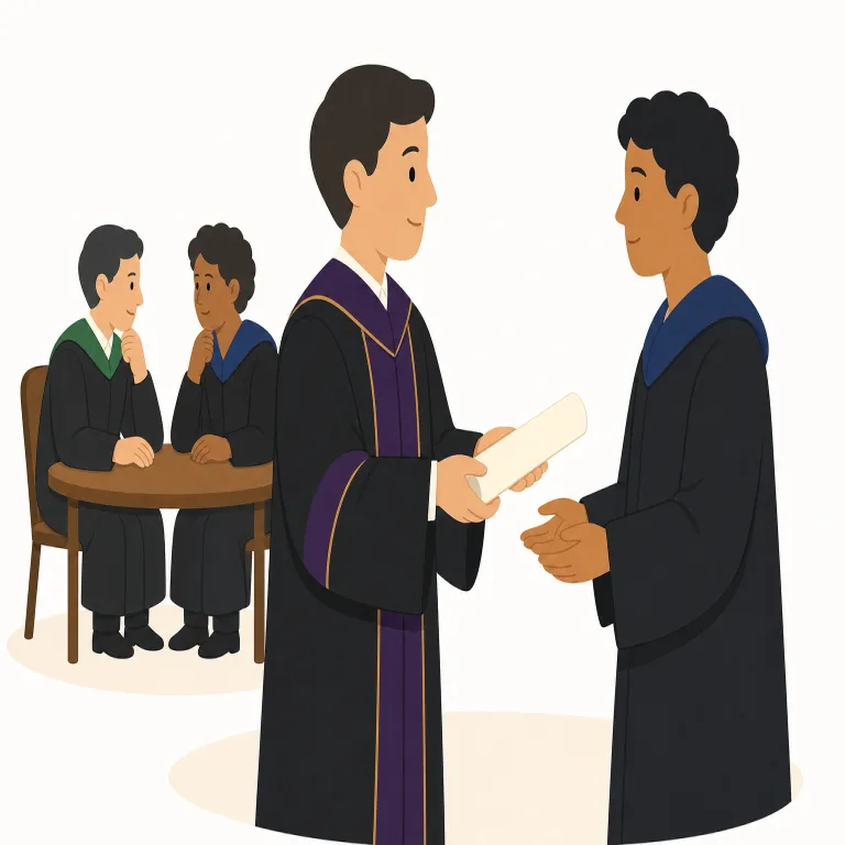 confer（（学位・称号などを）授与する、協議する・動詞）の覚え方イラスト — confer は conference を思い出すと入りやすいです