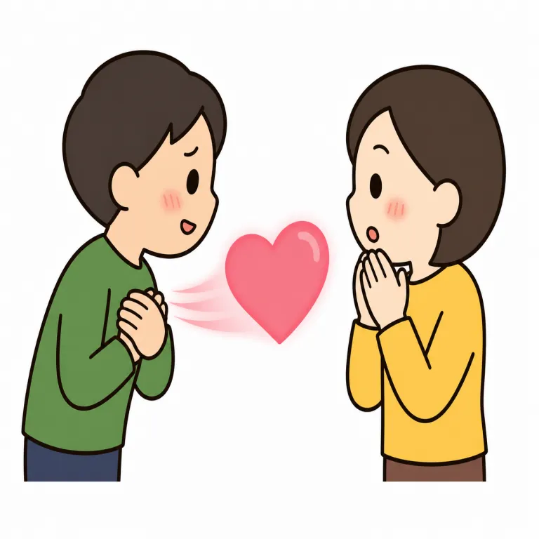 confession（告白・noun）の覚え方イラスト