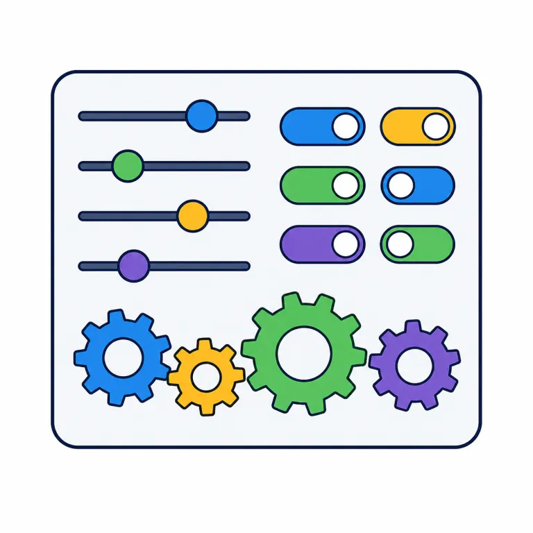 configuration（構成・名詞）の覚え方イラスト — このエントリの configuration は「設定」そのものではなく、複数の部品や要素がどう並び、どう組み合わさって全体を作っているかという「構成」の意味です