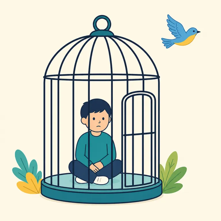 confinement（拘束・名詞）の覚え方イラスト — まず confine を核にすると覚えやすいです