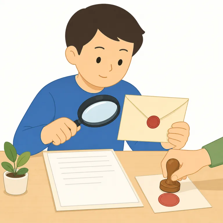 confirmation（確認・名詞）の覚え方イラスト — confirmation は confirm（確認する）+ -ation（こと・結果）からできた名詞です