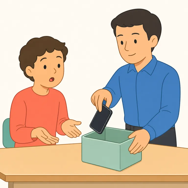 confiscate（没収する・動詞）の覚え方イラスト — confiscate は『ただ取る』ではなく、『権限のある側が、規則違反・違法な物を正式に取り上げる』場面で覚えると残りやすい