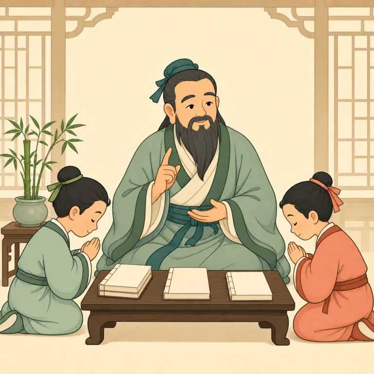 confucian（儒教の・形容詞）の覚え方イラスト — Confucian は Confucius（孔子）を知っていれば意味に直結する語で、まず Confucianism「儒教」とセットで覚えると定着しやすいです