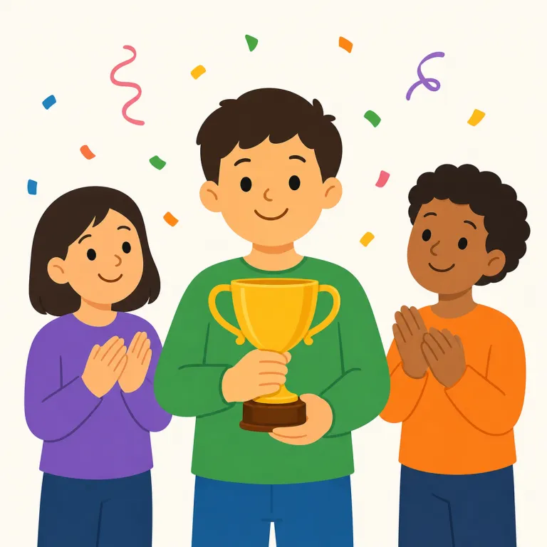 congratulations（おめでとう・間投詞）の覚え方イラスト — congratulations を感嘆詞で見るときは、長い文の一部ではなく、拍手と一緒に出る一言のあいさつだと覚えると自然です
