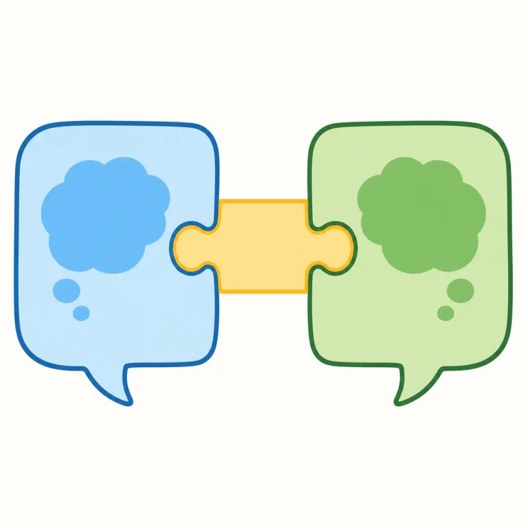 connective（接続詞・名詞）の覚え方イラスト — connect は「つなぐ」、connection は「つながり」