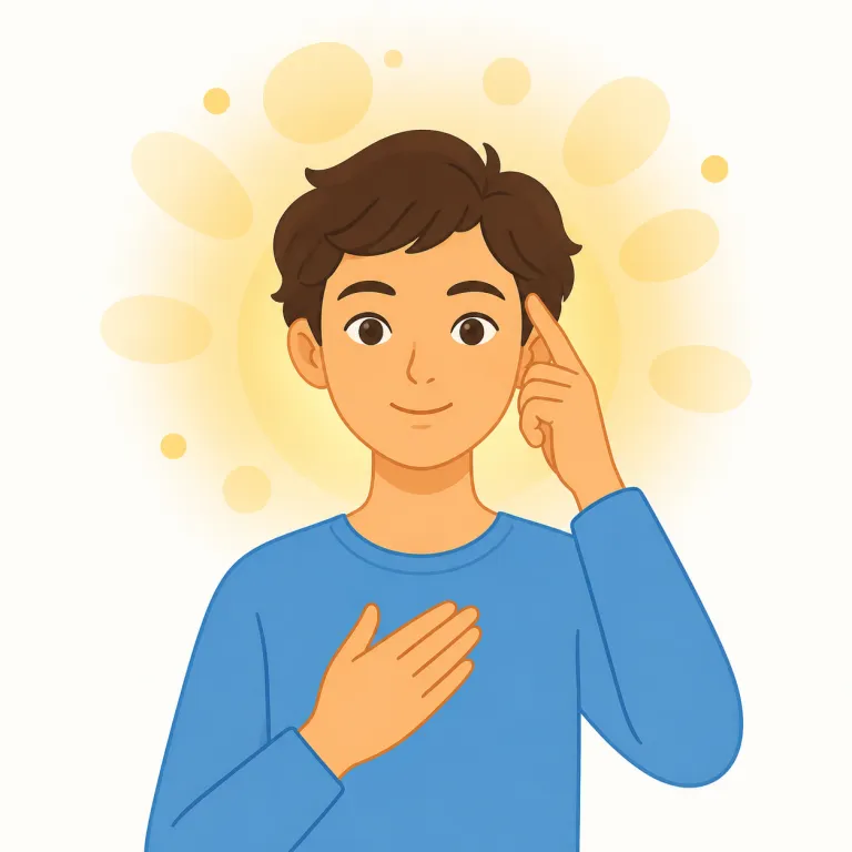 conscious（意識のある・形容詞）の覚え方イラスト — この conscious は「気づいている」ではなく、眠っていたり気絶していたりせず、外界に反応できる状態を表す意味です