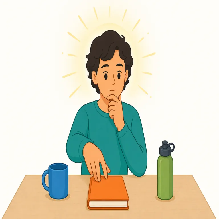 consciously（意識的に・副詞）の覚え方イラスト — conscious（意識がある・気づいている）に -ly が付いた形なので、まず conscious を軸にすると覚えやすいです