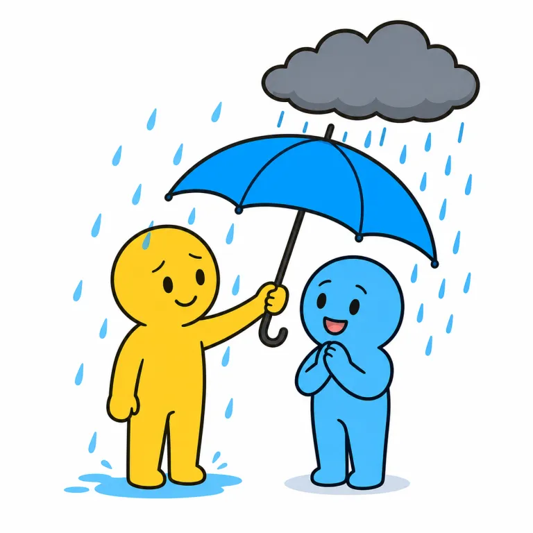 consideration（思いやり・noun）の覚え方イラスト