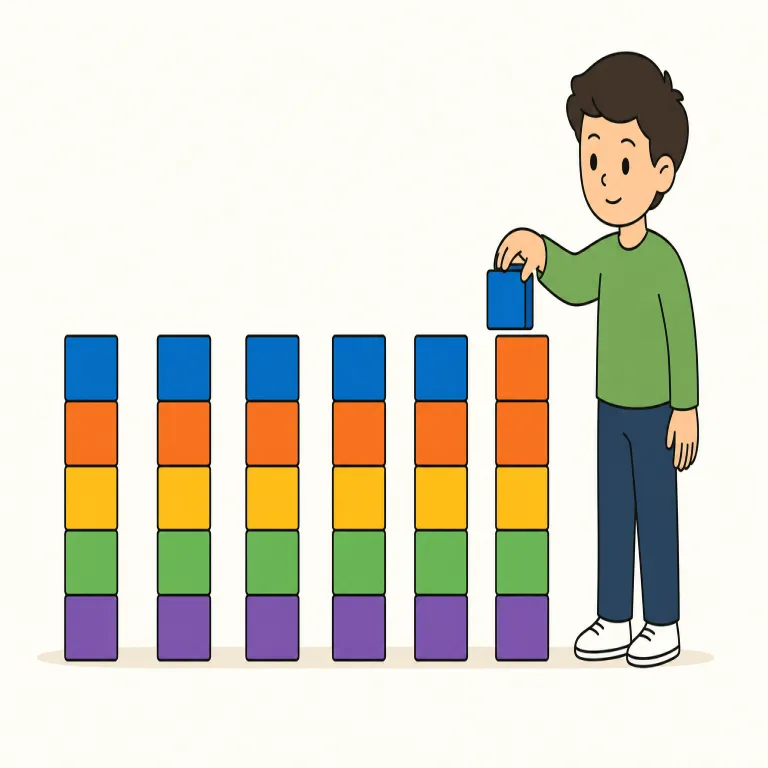 consistent（一貫した・形容詞）の覚え方イラスト — この「一貫した」は、行動・態度・品質・結果などが時間を通じて同じ調子で続く意味です