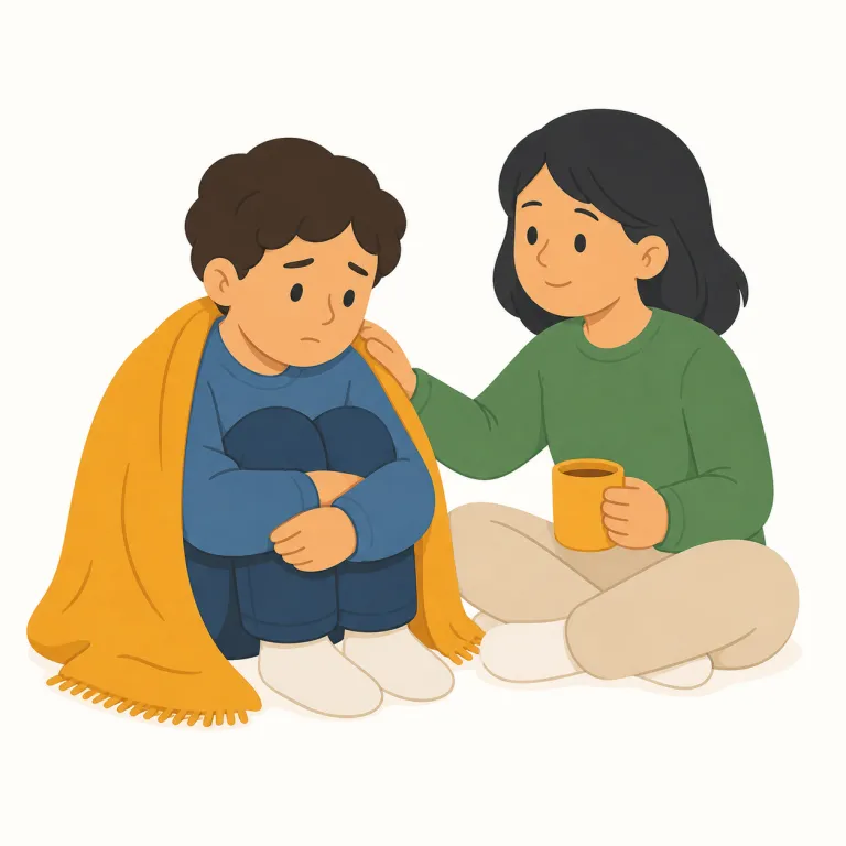 consolation（慰め・名詞）の覚え方イラスト — console（慰める）の名詞形だと見ると覚えやすい語です