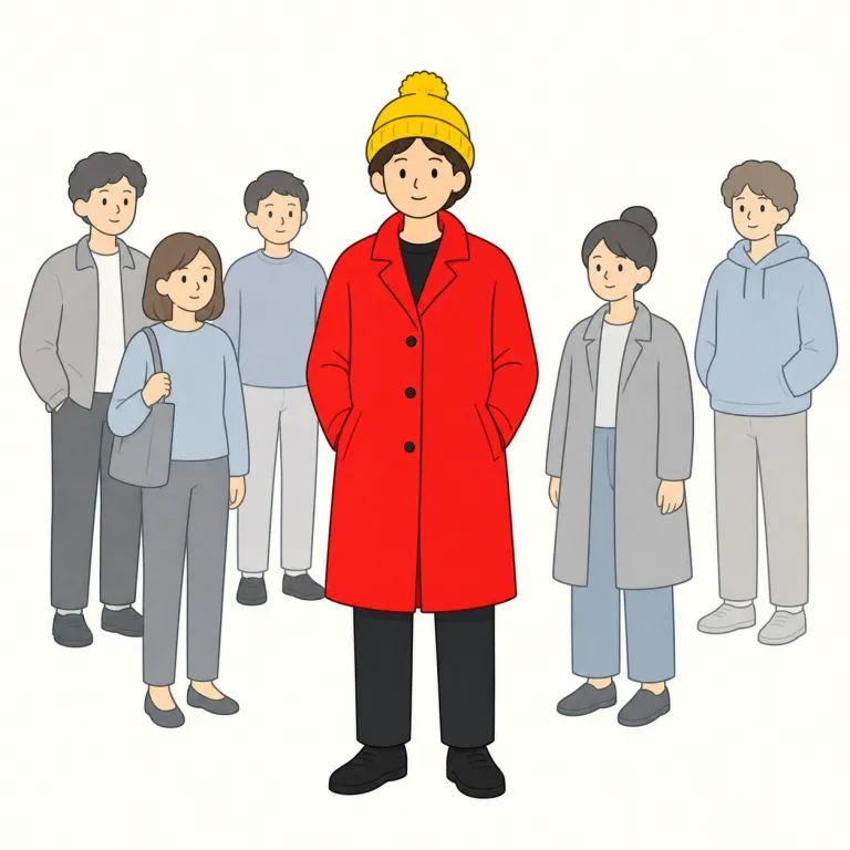 conspicuous（目立つ・形容詞）の覚え方イラスト — まずは『目に入って無視できない』感覚で覚える