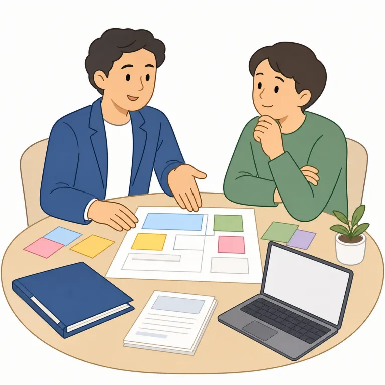 consultant（コンサルタント・名詞）の覚え方イラスト — この consultant は、日本語でも使う職業名「コンサルタント」として覚える用法です