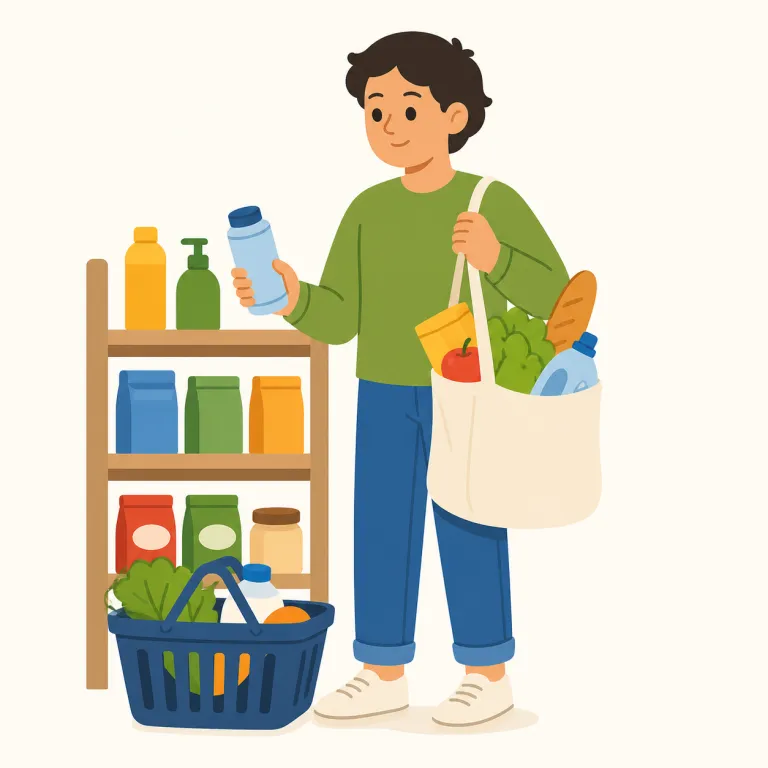 consumer（消費者・名詞）の覚え方イラスト — この consumer は「購入者」という基本義とは別に、物や資源を使う側・消費する側を表す意味として整理します