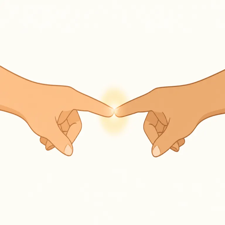 contact（接触・名詞）の覚え方イラスト — con-「共に」+ tact「触れる」と考えると、contact の核は「互いに触れて接点ができること」です