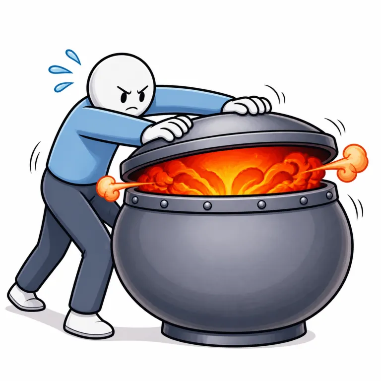 contain（抑える、封じ込める・verb）の覚え方イラスト